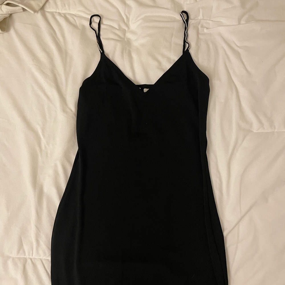 Divided mini dress black